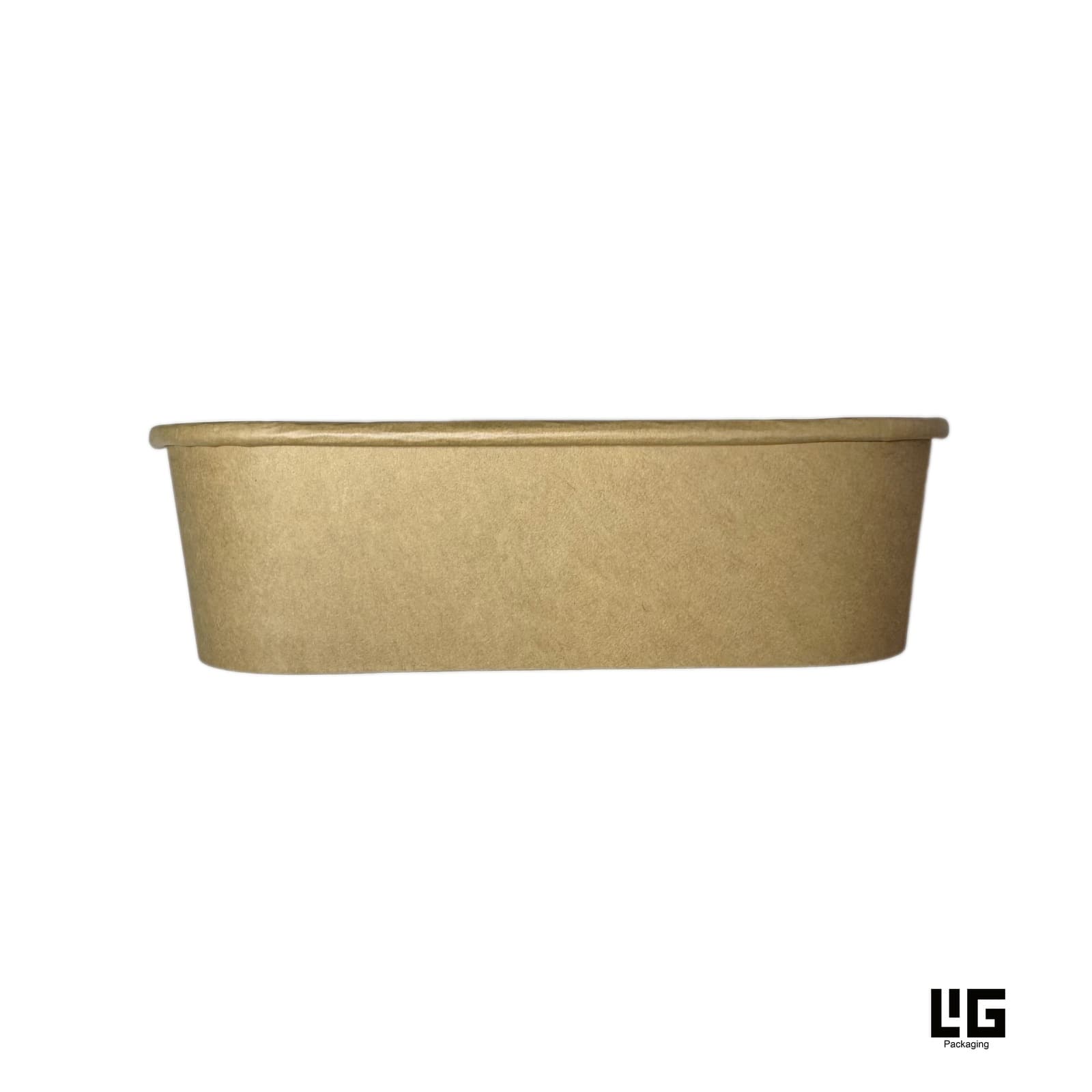 Rechteckige Kraftpapier-Bowl Natur mit Deckel