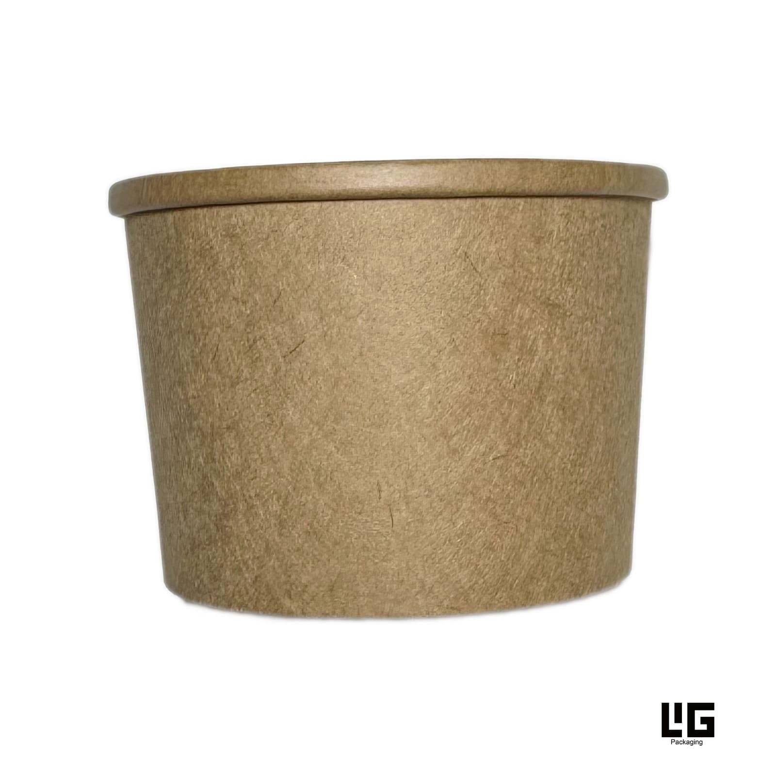 Kraftpapier-Suppenbecher Natur mit Deckel