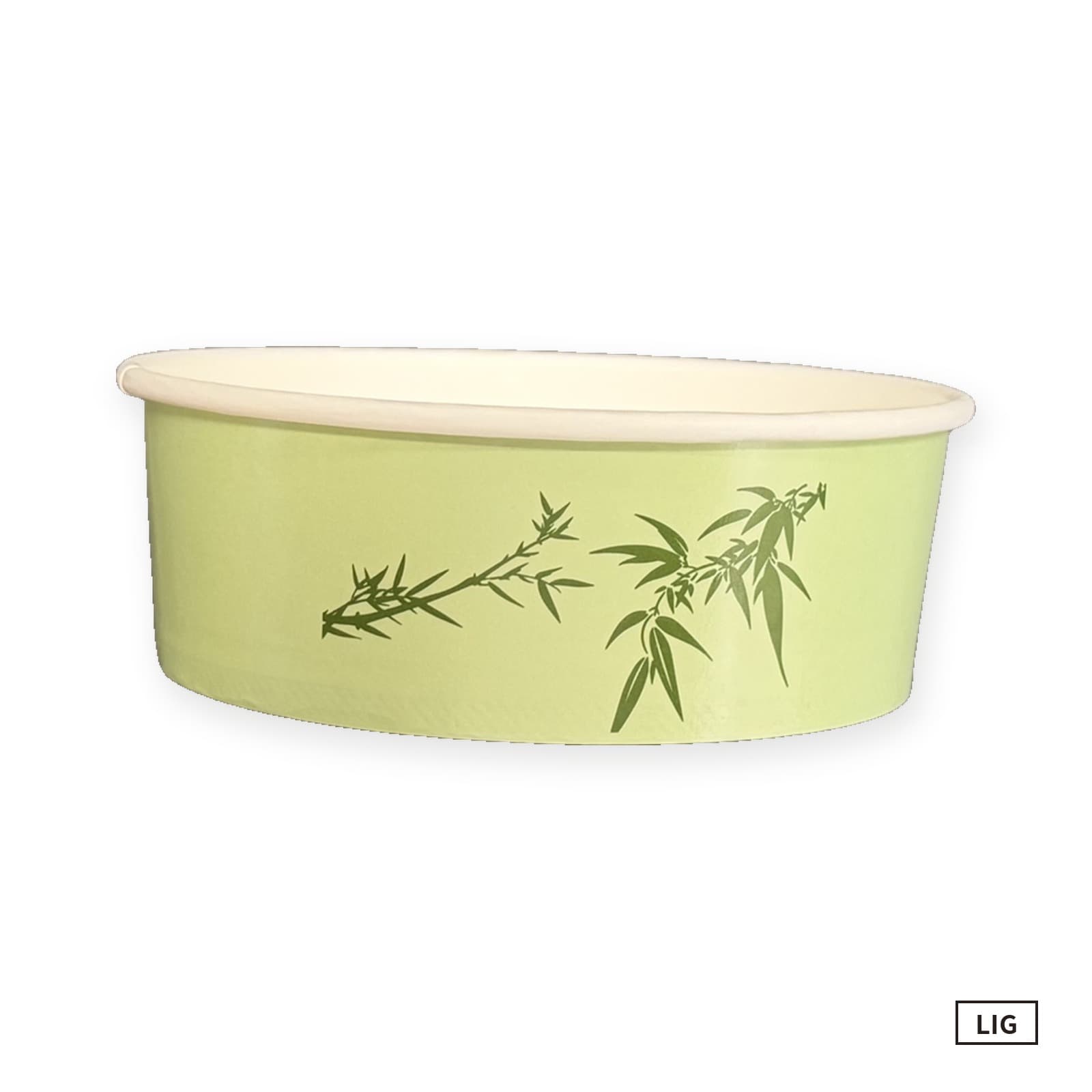 Runde Bowl Weißkarton mit Bambus-Motiv