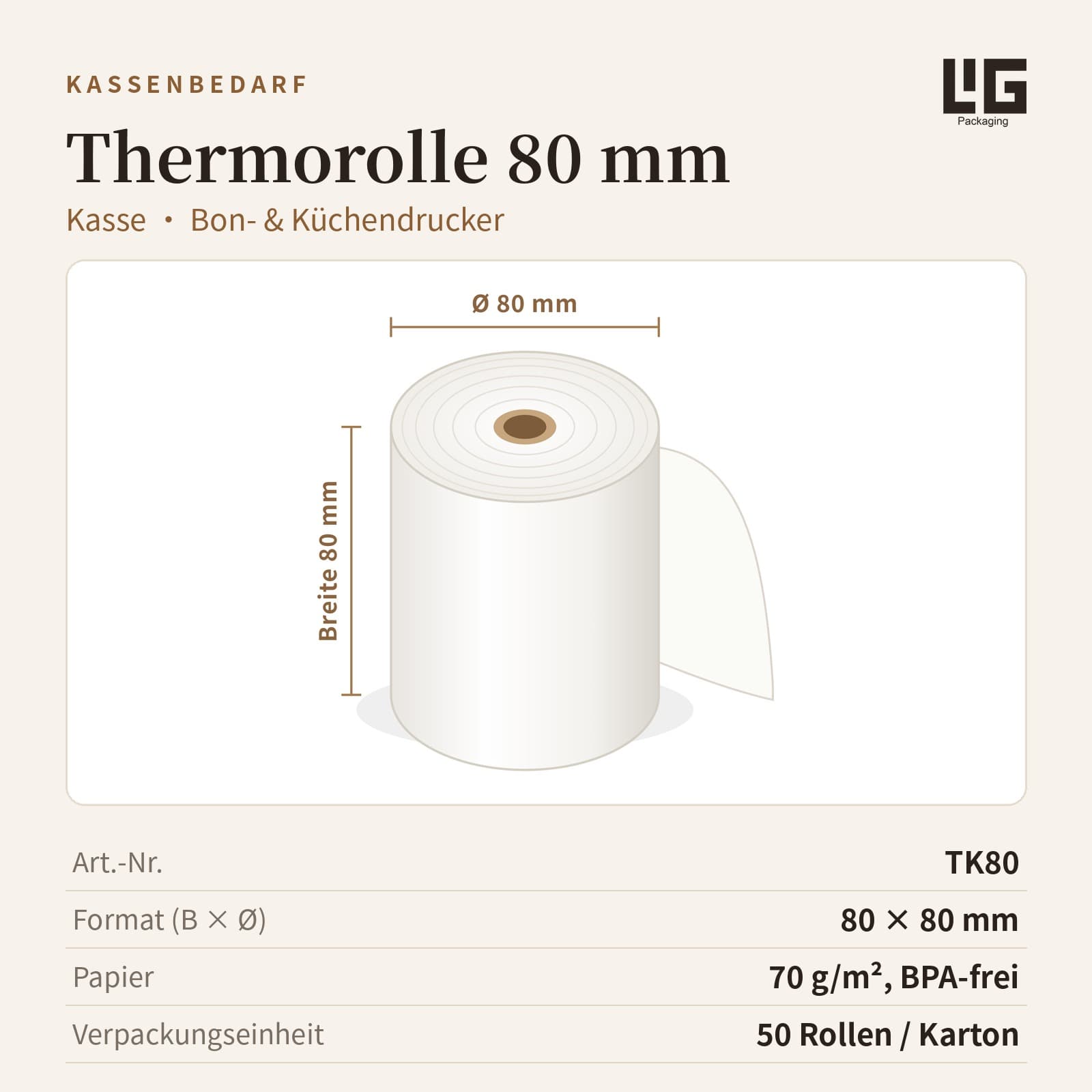 Thermokassenrollen BPA-frei (Thermopapier)